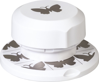 Děrovač flexi - prostorový, děruje na libovolném místě, skládá se ze 2 částí s magnetickým spojením, velikost motivu 4 cm, vhodné pro papíry od 80g do 220g