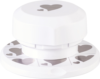 Děrovač flexi - prostorový, děruje na libovolném místě, skládá se ze 2 částí s magnetickým spojením, velikost motivu 4 cm, vhodné pro papíry do 220g