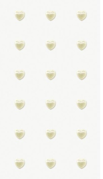 Samolepky perly srdce větší 18 ks