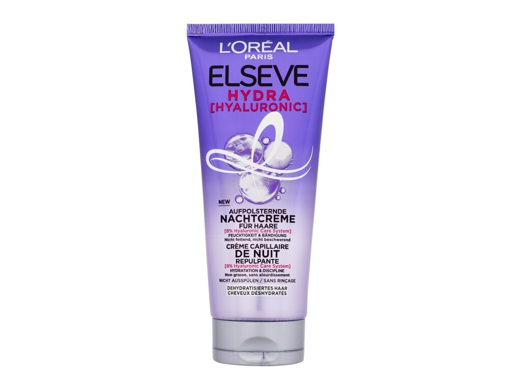 L'Oréal Paris Elseve Hyaluron Plump Maska na vlasy Night Cream 200 ml pro ženy