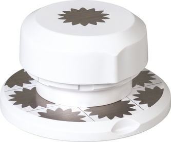 Děrovač flexi - prostorový, děruje na libovolném místě, skládá se ze 2 částí s magnetickým spojením, velikost motivu 4 cm, vhodné pro papíry od 80g do 220g