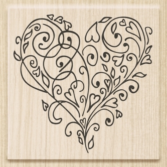 Razítko dřevěné 6 x 5,5 cm - srdce