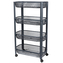 DOCHTMANN Úložný vozík pojízdný, 4 police, šedý, 46,5x26,78,8cm