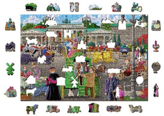 WOODEN CITY Dřevěné puzzle Pařížské náměstí v Berlíně 2v1, 505 dílků EKO
