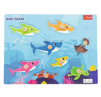 TREFL Dřevěná vkládačka Baby Shark