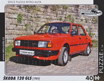 RETRO-AUTA Puzzle č.14 Škoda 120 GLS (1984) 40 dílků