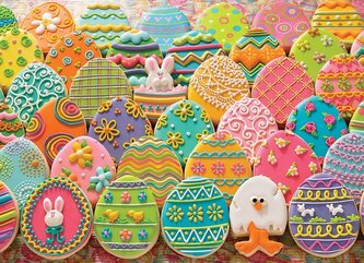 COBBLE HILL Puzzle Velikonoční perníková vajíčka 1000 dílků
