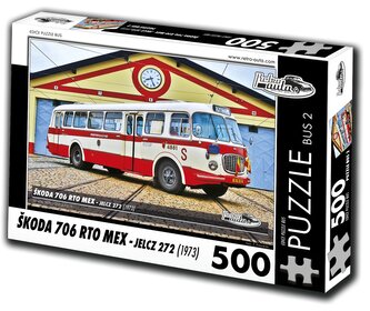 RETRO-AUTA Puzzle BUS č.2 Škoda 706 RTO MEX (1973) 500 dílků