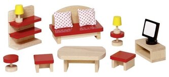 GOKI Nábytek pro panenky: Obývací pokoj Basic