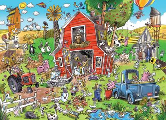 COBBLE HILL Puzzle DoodleTown: Šílená farma 500 dílků