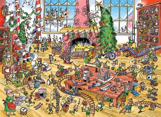 COBBLE HILL Rodinné puzzle Pracující skřítkové 350 dílků