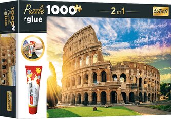 TREFL Sada 2v1 puzzle Amfiteátr Fláviův, Řím, Itálie 1000 dílků s lepidlem