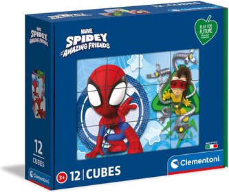 CLEMENTONI Play For Future Obrázkové kostky Spidey a jeho úžasní přátelé, 12 kostek
