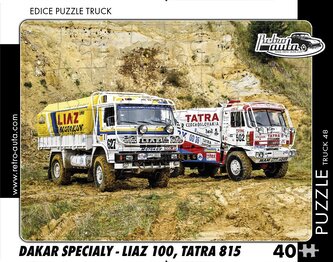 RETRO-AUTA Puzzle TRUCK č.48 Dakar speciály - LIAZ 100, TATRA 815 - 40 dílků