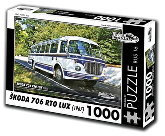 RETRO-AUTA Puzzle BUS č.16 Škoda 706 RTO LUX (1967) 1000 dílků