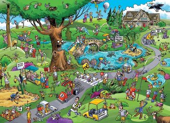 COBBLE HILL Puzzle DoodleTown: Typický golf 1000 dílků