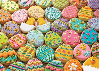 COBBLE HILL Rodinné puzzle Velikonoční perníčky 350 dílků