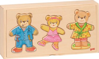 GOKI Oblékání Medvědí rodina 36 dílků