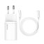 Baseus TZCCSUP-L02 Super Si Quick Nabíječka USB-C 25W + Datový Kabel USB-C  to USB-C 1m White (Pošk. Balení)