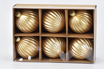 Skleněné baňky zlatá sada 6 ks, 8 cm