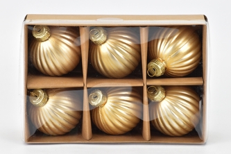 Skleněné baňky sada 6 ks, 6 cm zlaté II. jakost