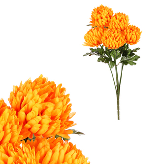 Chryzantéma umělá - kytice, barva žlutá.