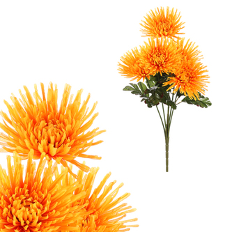 Chryzantéma umělá - kytice, barva žlutá.