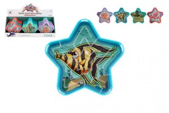 Bludiště hlavolam s kuličkou hvězda plast 9cm 4 varianty - 1 ks