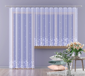 Hotová záclona nebo balkonový komplet, DALIA, bílá 250 x 120 cm bílá
