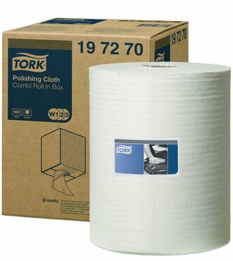 Utěrky lešticí Tork Polishing, 450 útržků, 38 x 32 cm, 171 m, bílé, W1/W2/W3
