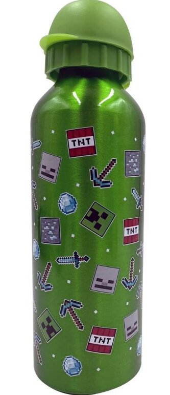 Hliníková láhev na pití Minecraft: Ikony - zelená (objem 500 ml)