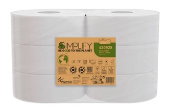Toaletní papír v roli Jumbo Simplify, maxi, 2 vr., celulóza, 300 m, 24,5 cm, 6 ks