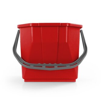 Kbelík s rukojetí, 25 l, čtvercový, červený