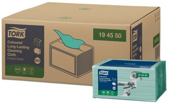 Utěrky čisticí skládané Tork, barevný program, 40 ks, 38 x 30 cm, zelené, W8 Utěrky čisticí skládané Tork, barevný program, 40 ks, 38 x 30 cm, zelené, W8