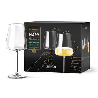 sklen. 400ml, 6ks, MARY BOHEMIA PR., víno, DB