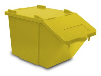 Koš na odpad Split, stohovatelný, s víkem, 45 l, žlutý