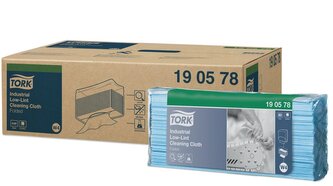 Utěrky čisticí skládané Tork Low-Lint průmyslové, 80 ks, 39 x 32,5 cm, modré, W4
