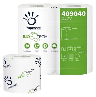 Toaletní papír v konvenční roli Superior BioTech, 2 vr., celulóza, 27,5 m, 4 ks