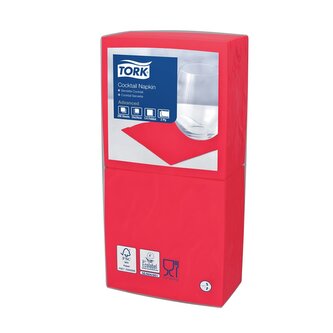 Ubrousky koktejlové Tork, červené, 2 vr., sklad 1/4, 200 ks