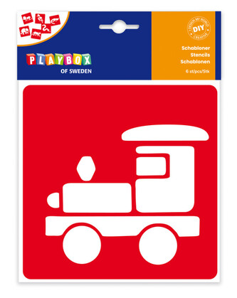 Šablony 6 ks- dopravní prostředky, 145x145 mm