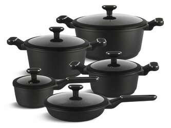 Sada hrnců a pánví z mramoru - 10ks