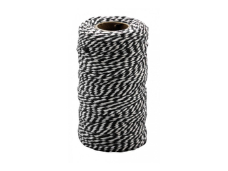 Bavlnka - černobílá, 100m x 2 mm