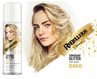 Dočasný třpytivý sprej na vlasy, 125 ml - Zlatý "Gold Digger"