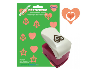 Děrovačka embosované 45 mm - srdce s malým srdíčkem Děrovačka embosované 45 mm - srdce s malým srdíčkem