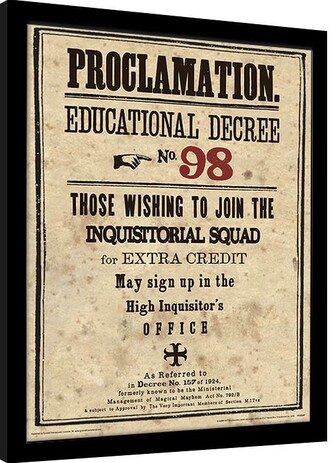 Obraz na zeď - Harry Potter - Educational Decree No. 98, 30 × 40 cm
