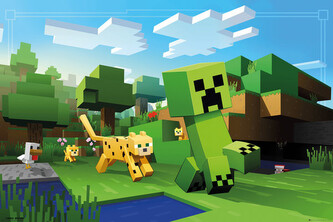 Plakát, Obraz - Minecraft - Ocelot Chase, 91.5 × 61 cm