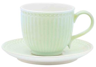 Keramický šálek a podšálek Alice Pale Green
