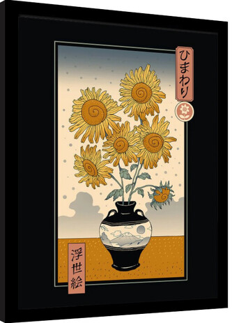 Obraz na zeď - Vincent Trinidad - Sunflowers Ukiyoe, 34.3 × 44.5 cm