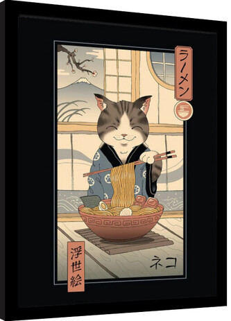 Obraz na zeď - Vincent Trinidad - Neko Ramen Ukiyoe, 34.3 × 44.5 cm
