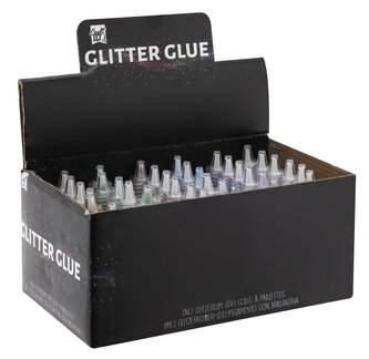 Glitrová lepidla, 36 ks, 25 ml, 6 druhů v boxu